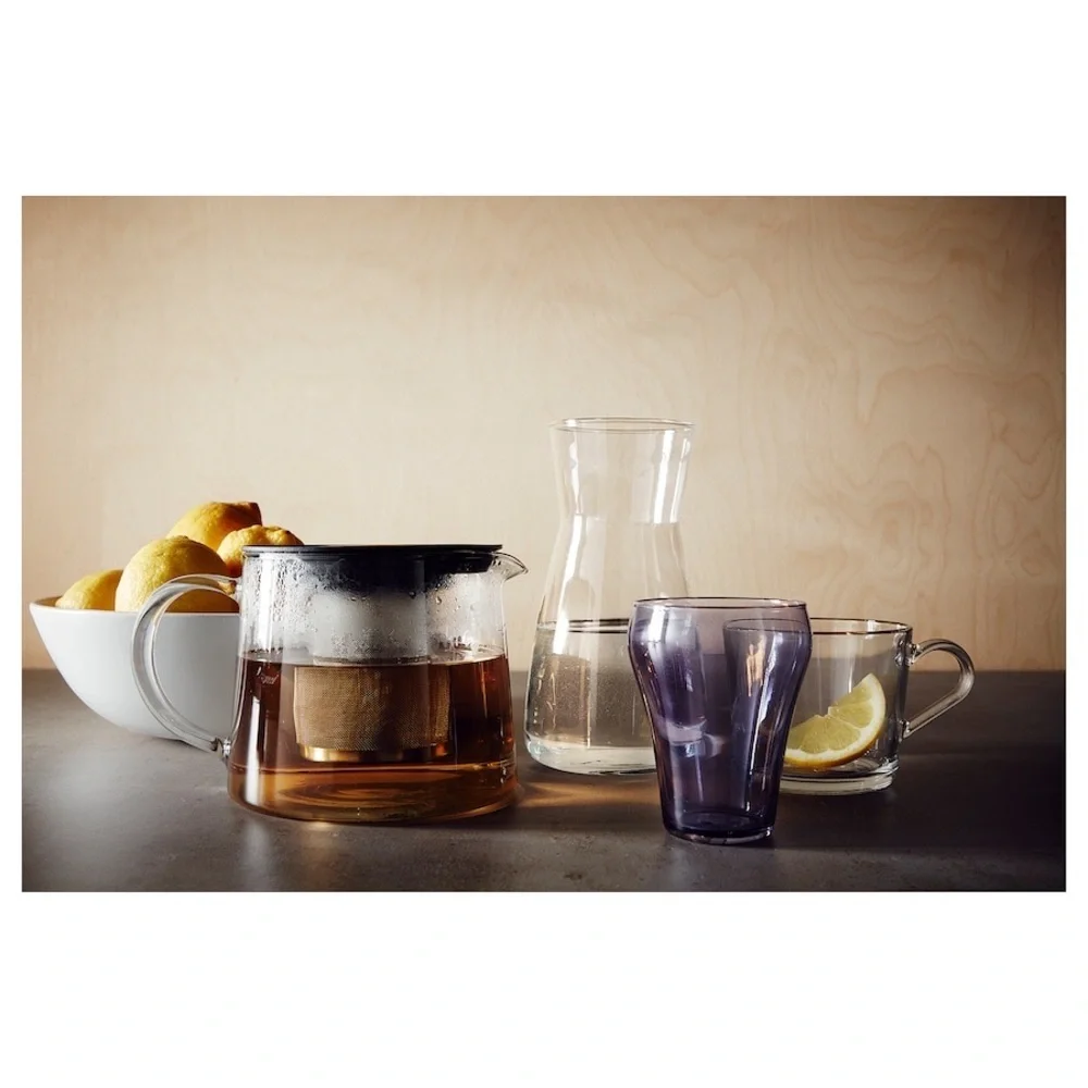 IKEA RIKLIG Glass Teapot with Infuser, 1.6 qt, Heat-Resistant for Loose Leaf Tea